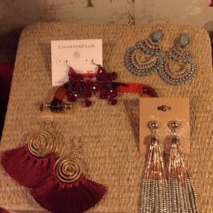 CHOOSE FROM 4 PAIRS PIERCED EARRINGS